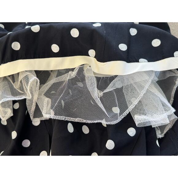 RAMPAGE Vintage Retro 50s 60s Pinup Girl Polka Dot Ruffled Tulle Mini Dress 11 - Picture 11 of 12